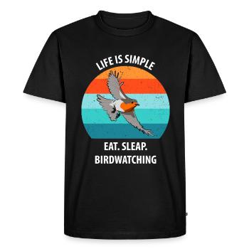 Observation des oiseaux Observation des oiseaux Observation des oiseaux - T-shirt Premium bio Homme - noir - Devant - Nico (187cm)