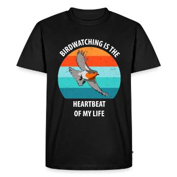 Observation des oiseaux Observation des oiseaux Observation des oiseaux - T-shirt Premium bio Homme - noir - Devant - Nico (187cm)