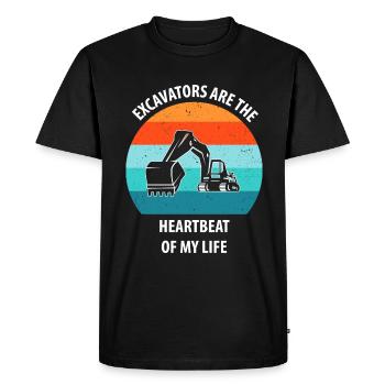 Excavatrice Excavatrice Conducteur Excavatrice Camion - T-shirt Premium bio Homme - noir - Devant - Nico (187cm)