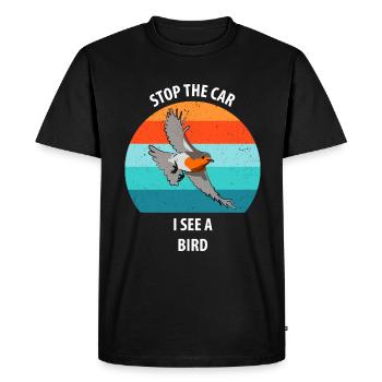 Observation des oiseaux Observation des oiseaux Observation des oiseaux - T-shirt Premium bio Homme - noir - Devant - Nico (187cm)