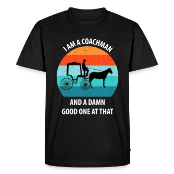 Calèche de cocher Calèche tirée par des chevaux Calèche - T-shirt Premium bio Homme - noir - Devant - Nico (187cm)