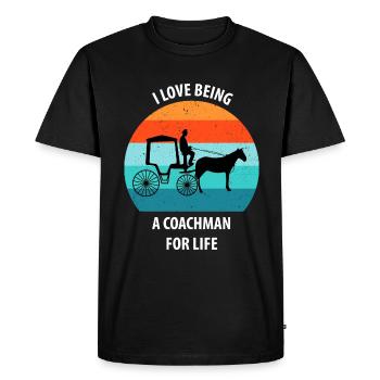 Coachman Carriage Horse-drawn carriage Carriage - Men's Premium Organic T-Shirt - black - Front - Nico (187cm)