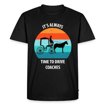 Coachman Carriage Horse-drawn carriage Carriage - Men's Premium Organic T-Shirt - black - Front - Nico (187cm)