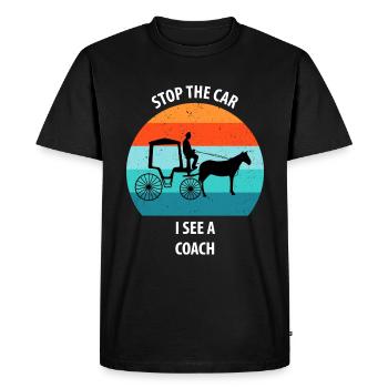 Coachman Carriage Horse-drawn carriage Carriage - Men's Premium Organic T-Shirt - black - Front - Nico (187cm)