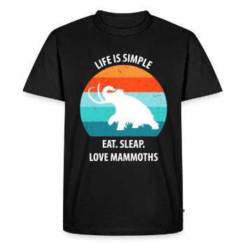 Funny Mammoth Stone Age Ice Age Design Prehistoric - Men's Premium Organic T-Shirt - black - Front - Nico (187cm)