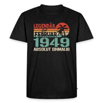 Cadeau d’anniversaire - Vintage février 1949 - T-shirt Premium bio Homme - noir - Devant - Nico (187cm)