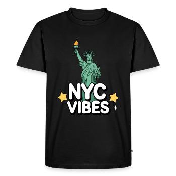 NYC Vibes - Statue of Liberty Design - Men's Premium Organic T-Shirt - black - Front - Nico (187cm)