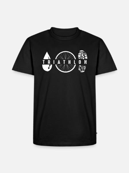 Triathlon Symbole - Männer Premium Bio T-Shirt - Schwarz