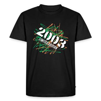 Édition limitée 2003 - T-shirt Premium bio Homme - noir - Devant - Nico (187cm)