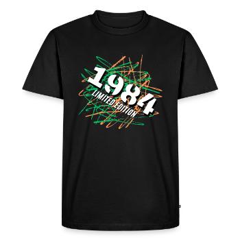 Limited Edition 1984 - Männer Premium Bio T-Shirt - Schwarz - Vorne - Nico (187cm)