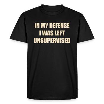 Funny In My Defense I Was Left Unsupervised - T-shirt Premium bio Homme - noir - Devant - Nico (187cm)