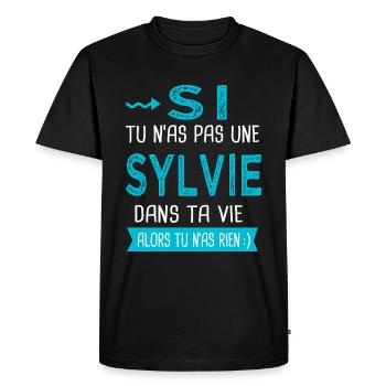 Sylvie Si tu n as pas une sylvie - T-shirt Premium bio Homme - noir - Devant - Nico (187cm)