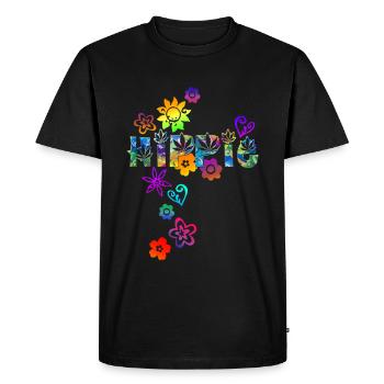 HIPPIE - T-shirt Premium bio Homme - noir - Devant - Nico (187cm)