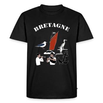 bretagne symboles - T-shirt Premium bio Homme - noir - Devant - Nico (187cm)