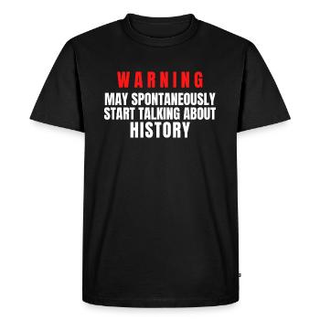 L’avertissement d’histoire peut spontanément commencer à parler - T-shirt Premium bio Homme - noir - Devant - Nico (187cm)