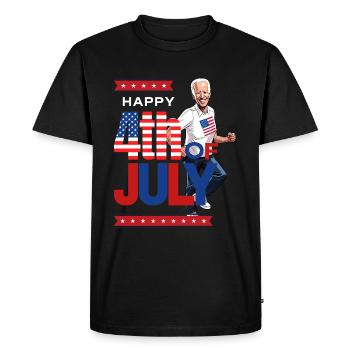 Hilarious 4th of July Celebration: Funny Joe Biden - Men's Premium Organic T-Shirt - black - Front - Nico (187cm)