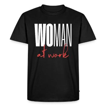 La femme au travail - T-shirt Premium bio Homme - noir - Devant - Nico (187cm)