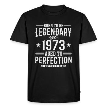 Legendary since 1973 - Men's Premium Organic T-Shirt - black - Front - Nico (187cm)