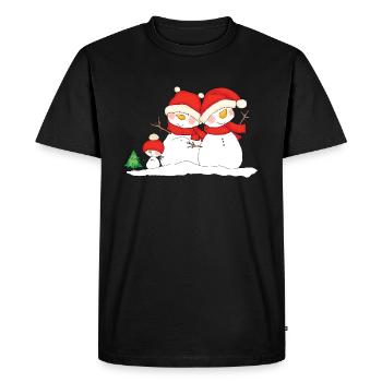 Christmas snowmen. - T-shirt Premium bio Homme - noir - Devant - Nico (187cm)