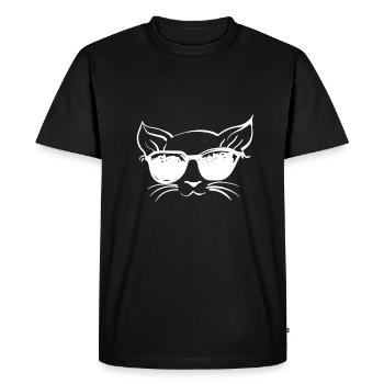 Cool Cat lunettes de soleil chat chat ami chat - T-shirt Premium bio Homme - noir - Devant - Nico (187cm)