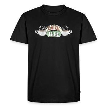 Friends Central Perk Logo Sketch - T-shirt Premium bio Homme - noir - Devant - Nico (187cm)
