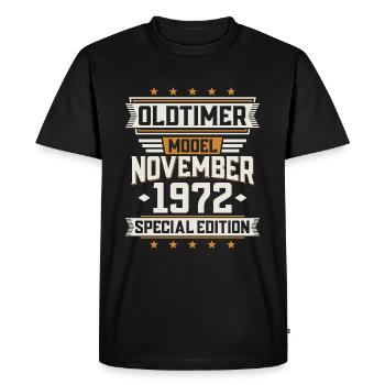 November vintage 1972 classic car birthday - Men's Premium Organic T-Shirt - black - Front - Nico (187cm)
