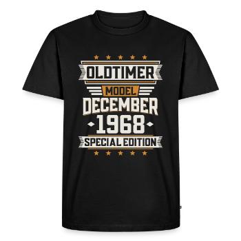December Year 1968 Year of construction Oldtimer Birthday - Men's Premium Organic T-Shirt - black - Front - Nico (187cm)