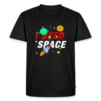 I Need Space Rocket Spacecraft Space Space - Men's Premium Organic T-Shirt - black - Front - Nico (187cm)