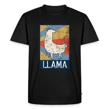 lama - T-shirt Premium bio Homme - noir - Devant - Nico (187cm)