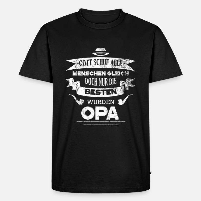 opa - Männer Premium Bio T-Shirt - Schwarz