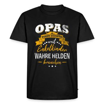 opa geburtstag grossvater geschenk - Männer Premium Bio T-Shirt - Schwarz - Vorne - Nico (187cm)