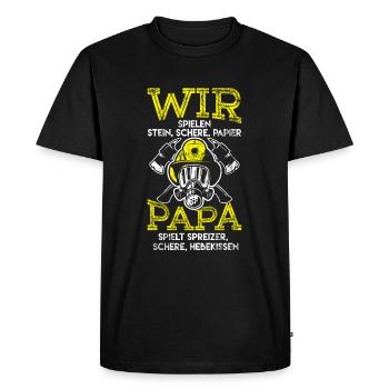 Papa pompiers cadeau - T-shirt Premium bio Homme - noir - Devant - Nico (187cm)