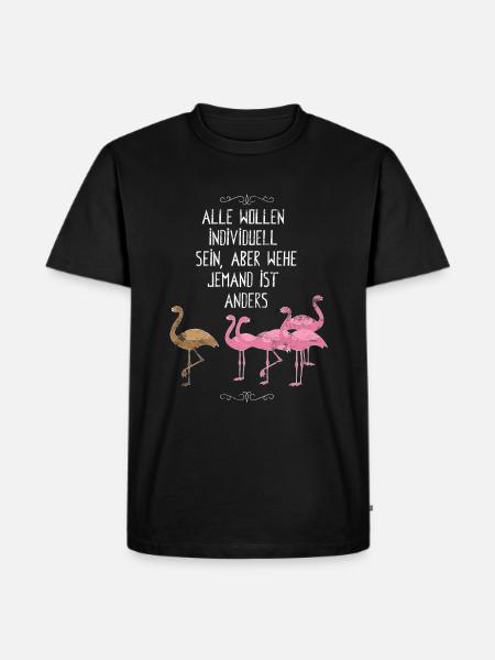 flamingo - Männer Premium Bio T-Shirt - Schwarz