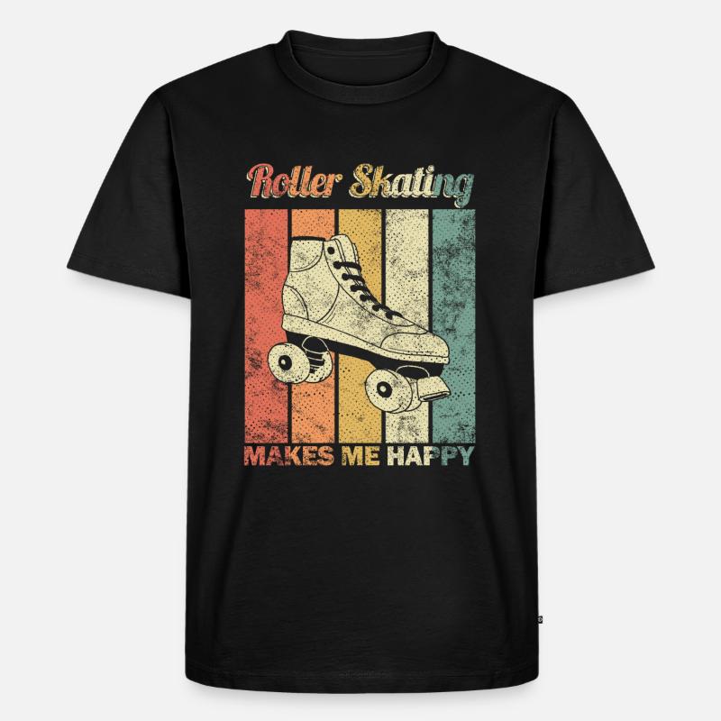 roller skates - Männer Premium Bio T-Shirt - Schwarz