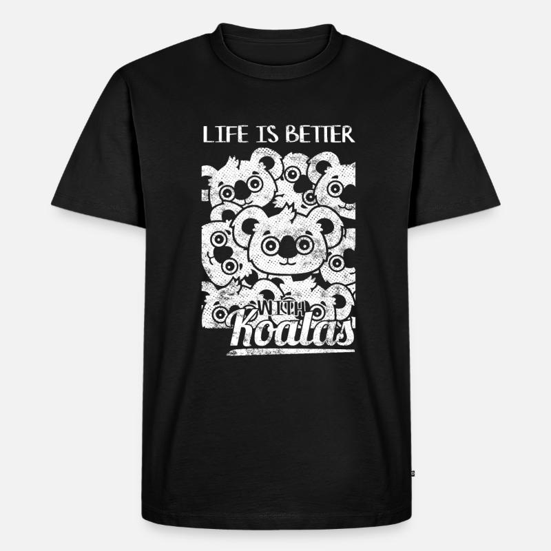 koala - Männer Premium Bio T-Shirt - Schwarz