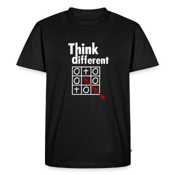 Think different B - Men's Premium Organic T-Shirt - black - Front - Nico (187cm)