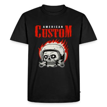 Biker Chopper Caferacer Old school Motorradfahrer - Männer Premium Bio T-Shirt - Schwarz - Vorne - Nico (187cm)