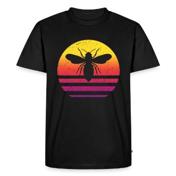 Honey Bee Retro Style Vintage - Men's Premium Organic T-Shirt - black - Front - Nico (187cm)