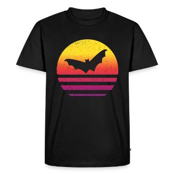 Bat Retro Style Vintage - Men's Premium Organic T-Shirt - black - Front - Nico (187cm)