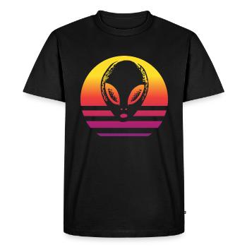 Alien Retro Style Vintage - Men's Premium Organic T-Shirt - black - Front - Nico (187cm)