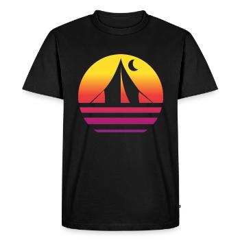 Camping Retro Style Vintage - Men's Premium Organic T-Shirt - black - Front - Nico (187cm)