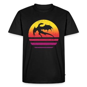 Dragon Retro Style Vintage - Men's Premium Organic T-Shirt - black - Front - Nico (187cm)