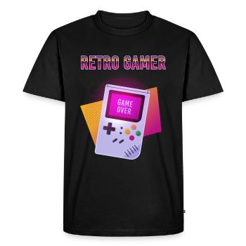 Retro gamer style GB - T-shirt Premium bio Homme - noir - Devant - Nico (187cm)