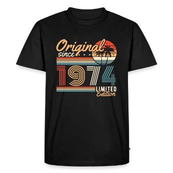 Original 1974 Vintage Vintage rétro anniversaire - T-shirt Premium bio Homme - noir - Devant - Nico (187cm)
