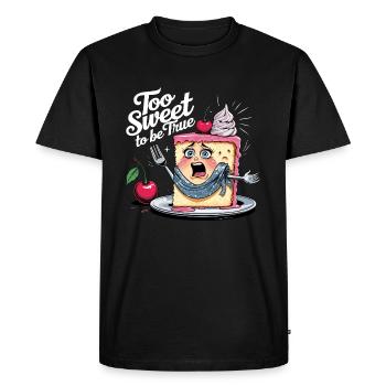 Too Sweet To Be True - Drama Cake - Men's Premium Organic T-Shirt - black - Front - Nico (187cm)