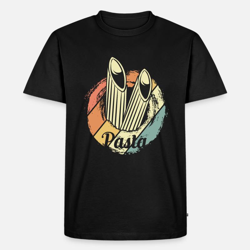 Pasta - Männer Premium Bio T-Shirt - Schwarz