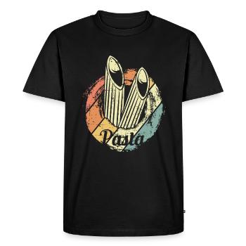 Pasta Nudeln - Männer Premium Bio T-Shirt - Schwarz - Vorne - Nico (187cm)