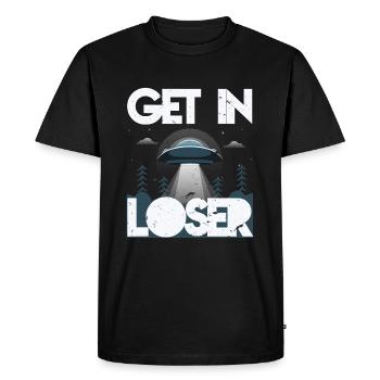 Alien UFO Shirt pour la vie extraterrestre - T-shirt Premium bio Homme - noir - Devant - Nico (187cm)