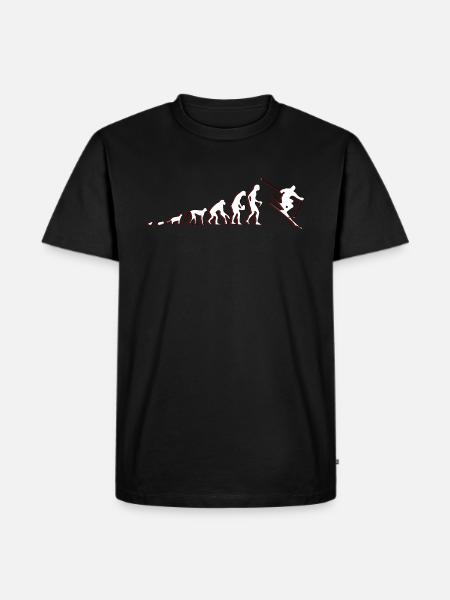 Ski - Männer Premium Bio T-Shirt - Schwarz