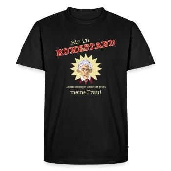 RETIREMENT PENSION - Men's Premium Organic T-Shirt - black - Front - Nico (187cm)